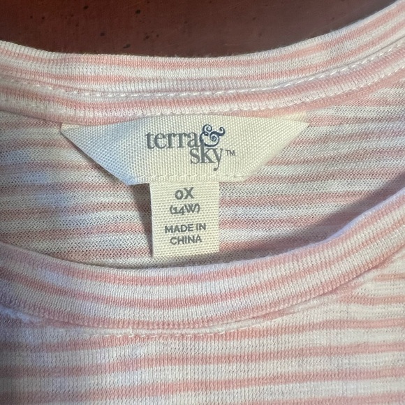 Terra&sky Striped Pink T Shirt 14w - Picture 3 of 3